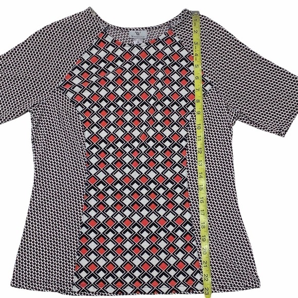 WORTHINGTON Mixed Media Contrast Short Sleeve Top - Picture 6 of 11